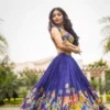 Black Floral Georgette Lehenga with Blouse & Shrug